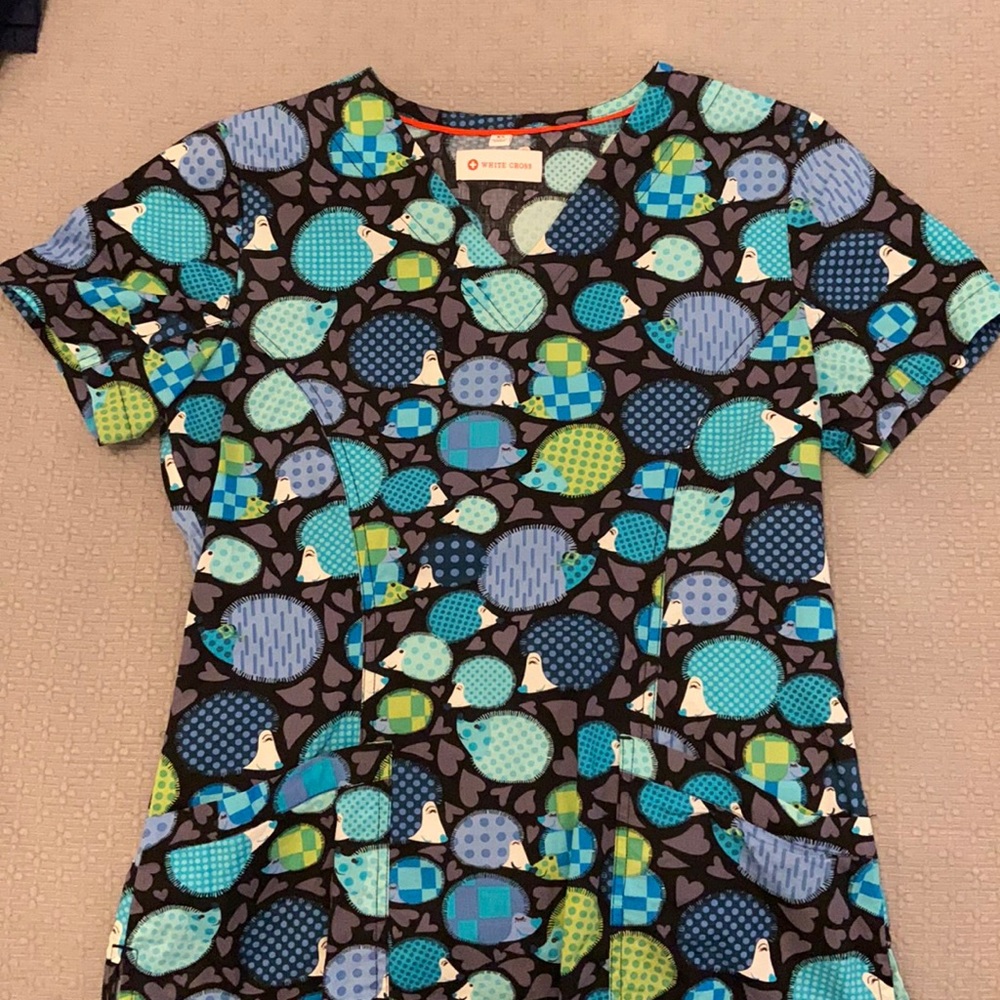 White Cross scrub top